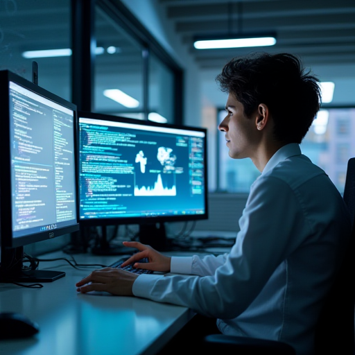 Bir kişinin bilgisayar üzerinde yazdığı resim