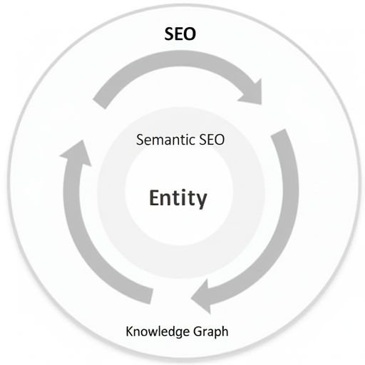 SEO, Semantic SEO, Entity ve Knowledge Graph arasındaki ilişki gösteren diyagram