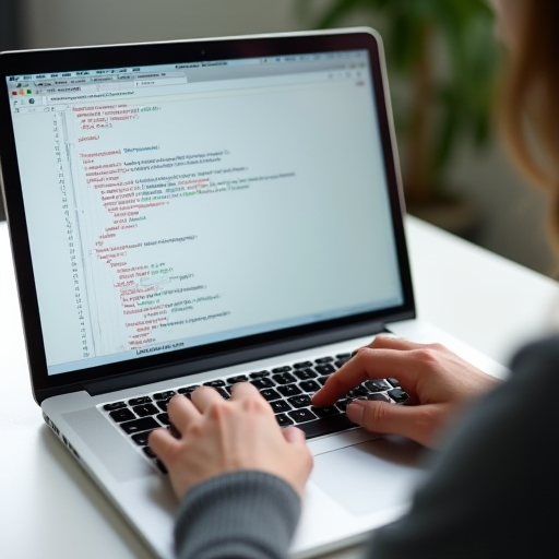 Bir kişi bir metin düzenleyici açılarak bir notebook kullanıyor