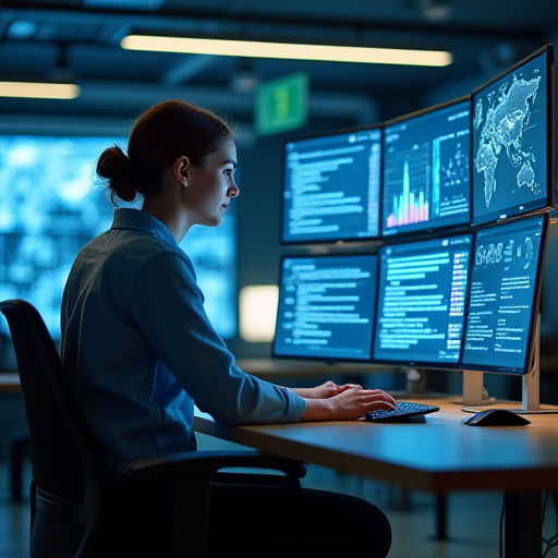 Bir kişinin yapay zeka ile üretilen içerikleri incelediği resim