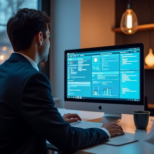 Bir kişi bir web sitesinin teknik SEO performansını gösteren bir bilgisayar ekranına bakarken