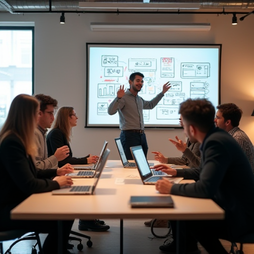 İçerik pazarlamasında bir ekip çalışırken